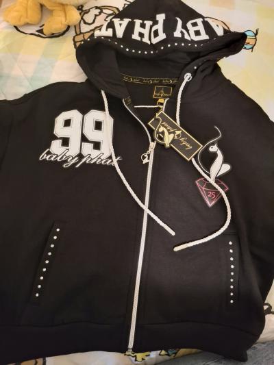 BABY PHAT Black SHORT SLEEVE Hoodie - Thumbnail 4
