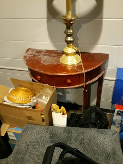 Lamp and Table   Vintage Dresser mirror night stand