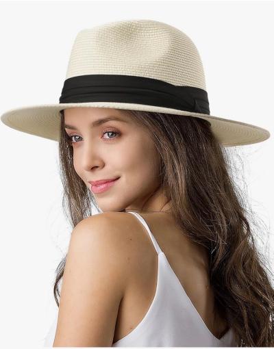 white with black band unisex hat
