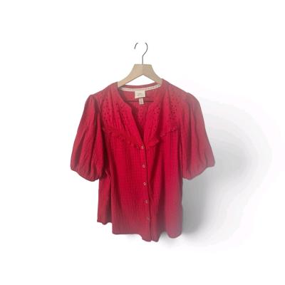 Knox Rose Womens Eyelet Embroidered ButtonFront Blouse - Thumbnail 4