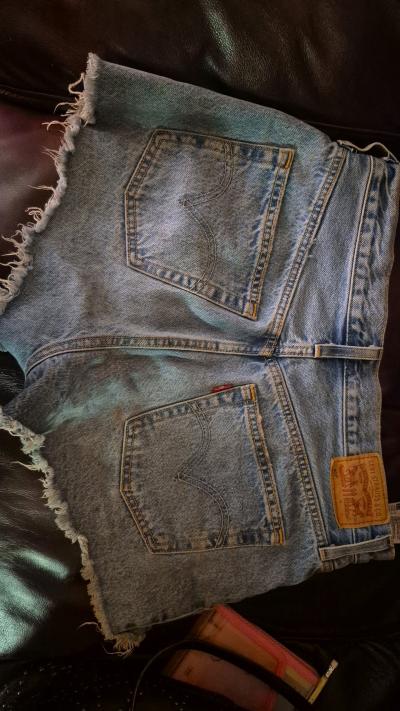 Cute Levi Strauss Ripped Jean Shorts - Thumbnail 2