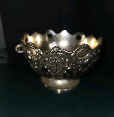 A Vintage Leonard Japan Silver Plated Pedestal Candy Dish - Thumbnail 2