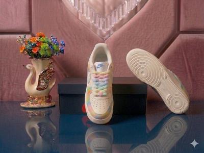 Custom Nike Air Force 1 Low Top LaceUp Sneakers Colorblock