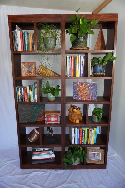Custom Handcrafted Solid Wood Bookcase Set - Hickory Finish - Thumbnail 4