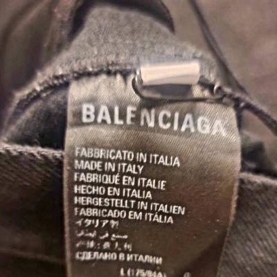 Balenciaga Wide Leg Distressed Denim Jeans black Japan NEW