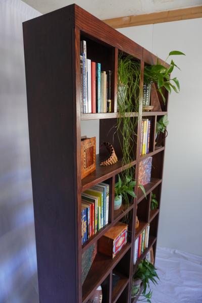 Custom Handcrafted Solid Wood Bookcase Set - Hickory Finish - Thumbnail 2