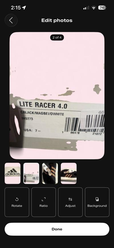 adidas lite racer 4 size 7 women - Thumbnail 2