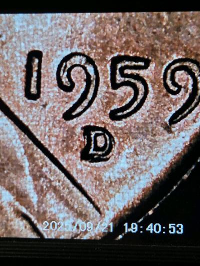 1959 Denver mint Lincoln Cent with mint error - Thumbnail 4