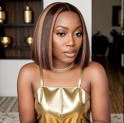 WOMENS 8 INCH MULTI COLOR HUMAN HAIR LACE FRONT WIG - Thumbnail 2