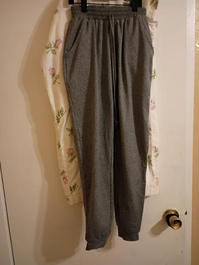 Womens Gray Sweat Pants - Thumbnail 2