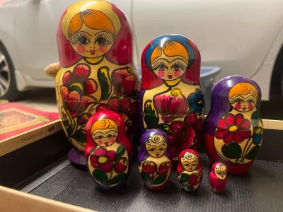 Vintage Russian Style HandPainted Matryoshka Nesting Dolls