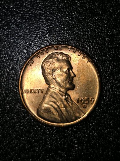 1959 Denver mint Lincoln Cent with mint error