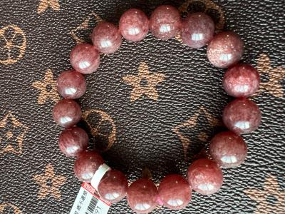 12mm Plum Purple Starlight Strawberry Quartz Bracelet Natura - Thumbnail 2