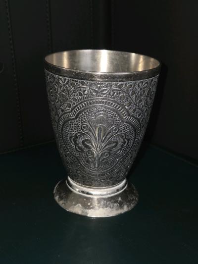 Late 1900 Century Vintage German Silver Plated Zinn Cup
