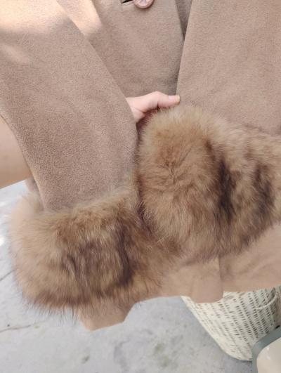 Vintage youthcraft pea coat with real Fur Cuffs - Thumbnail 2