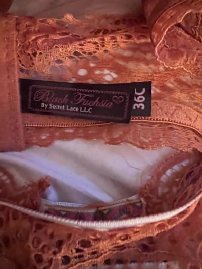lace copper color lingerie set bottom size large cup size 36 - Thumbnail 2