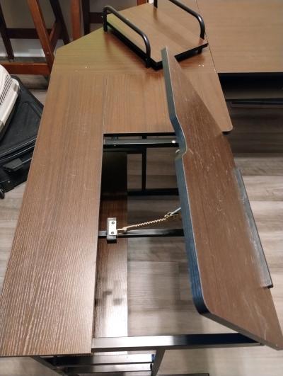 Lshaped desk with adjustable drafting section and shelves - Thumbnail 3