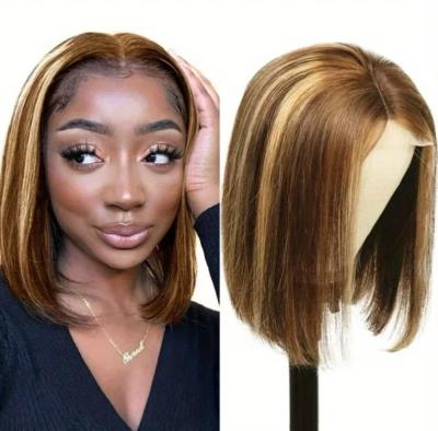 WOMENS 8 INCH MULTI COLOR HUMAN HAIR LACE FRONT WIG - Thumbnail 3