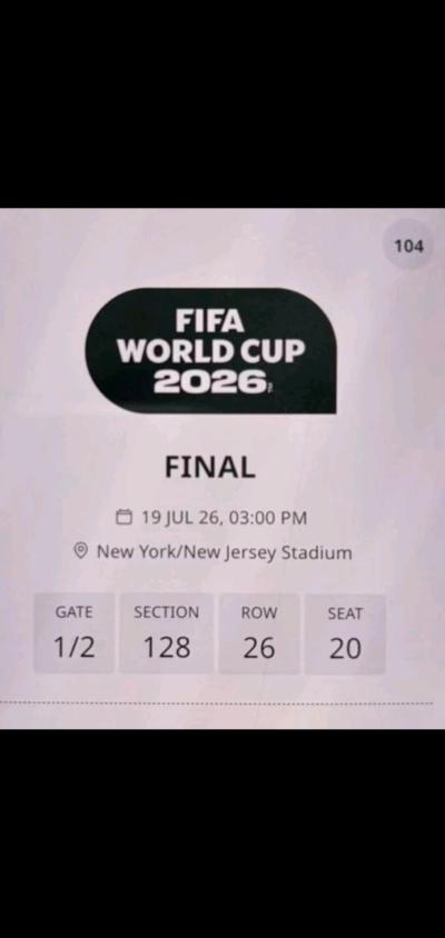 TWO WORLD CUP FINAL TICKETS AVAILABLE - Thumbnail 3
