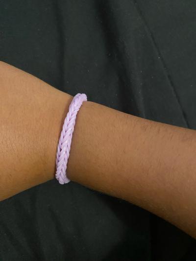 a purple bracelet