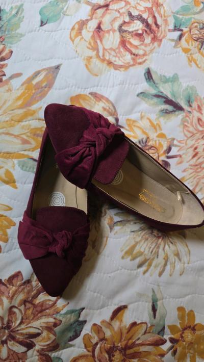 zapato plano color vino - Thumbnail 5