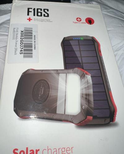orange solar power bank wireless new condition charger