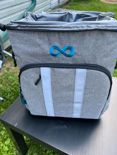 Gray backpack ice cooler easy fits 12 pack - Thumbnail 3