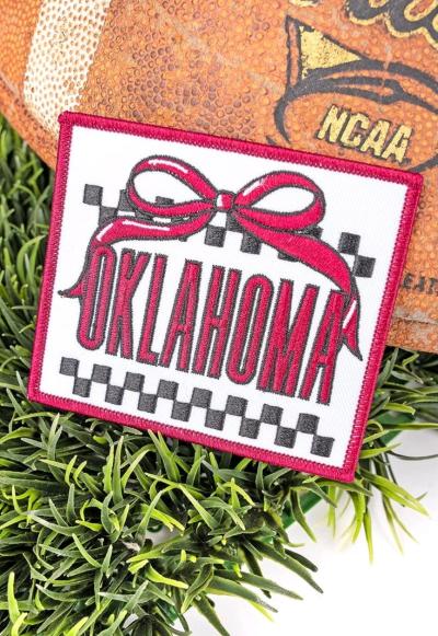Bow Oklahoma Check Embroidered Patch