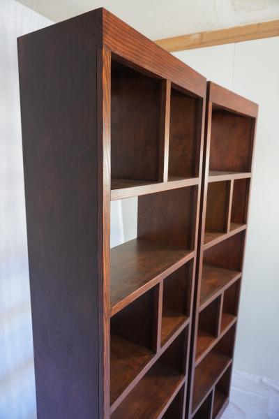 Custom Handcrafted Solid Wood Bookcase Set - Hickory Finish - Thumbnail 10
