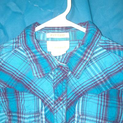 womens Ariat Plaid Button up cowgirl shirt size small - Thumbnail 5
