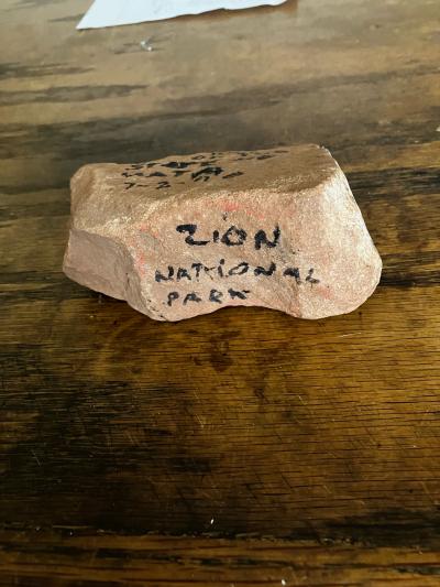 real rock from Zion national park Utah