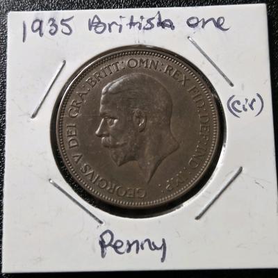 1935 British One Penny Coin