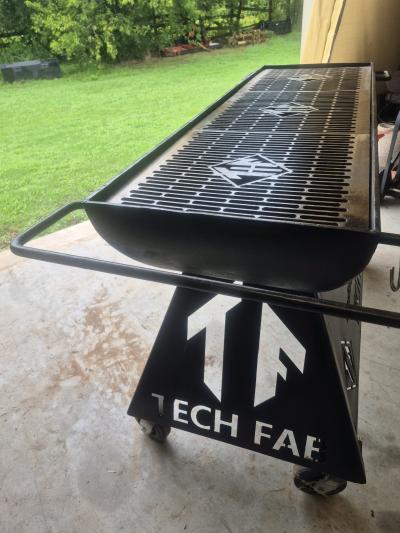 Custom made open top charcoal grill