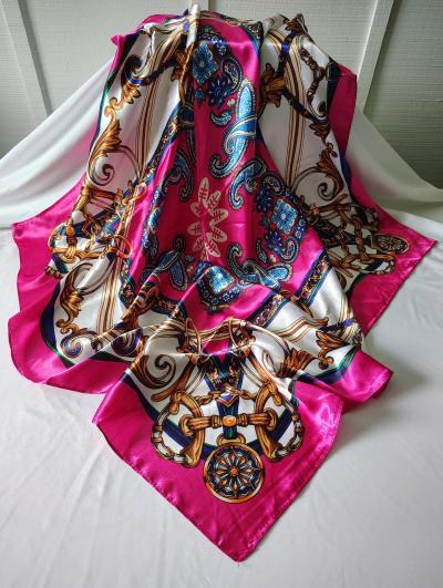 Womens 90 x 90 cm silk scarf in various prints and colors - Thumbnail 3