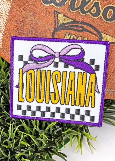 Bow Louisiana Check Embroidered Patch