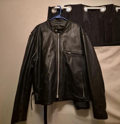 protech leather biker jacket worn 3x