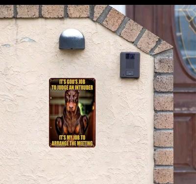 Intruder Metal Sign