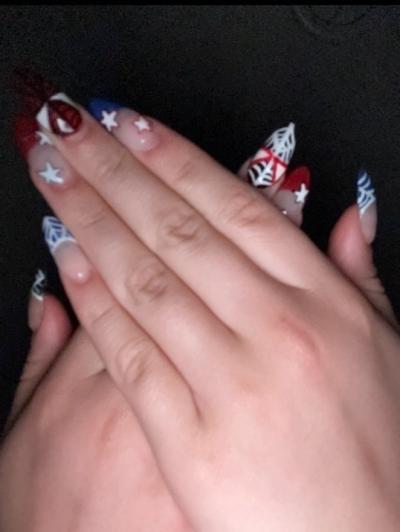 handmade spider man press on nails