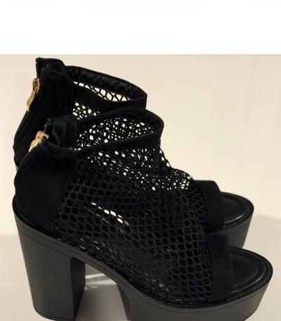 women size 8 net summer sandals 4 inch heel - Thumbnail 2
