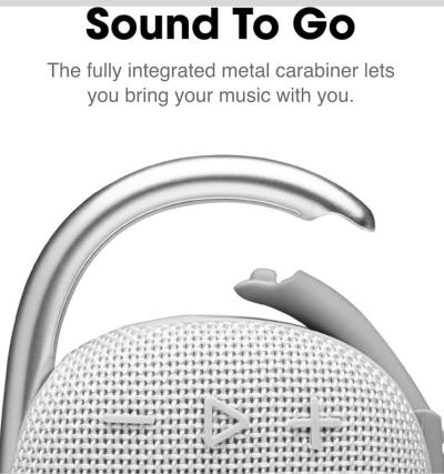 JBL Clip 4 white Bluetooth speaker - Thumbnail 2