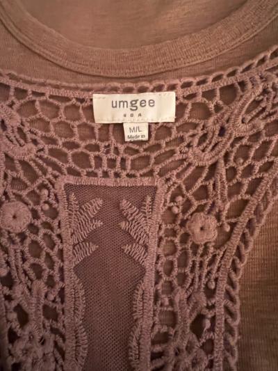 Brown crochet blouse 2 blouse in one size lg like new - Thumbnail 4