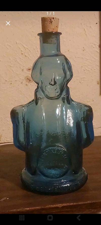 simmons centennial bitter vintage blue glass