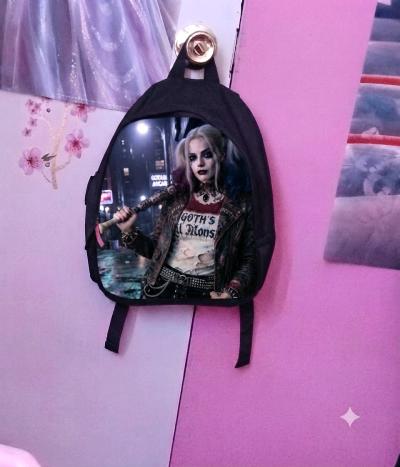 goth harley quinn mini backpack and blanket