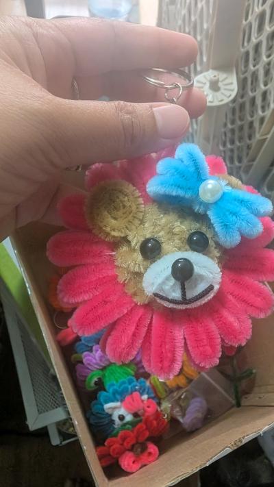 handmade flower animals keychains - Thumbnail 11