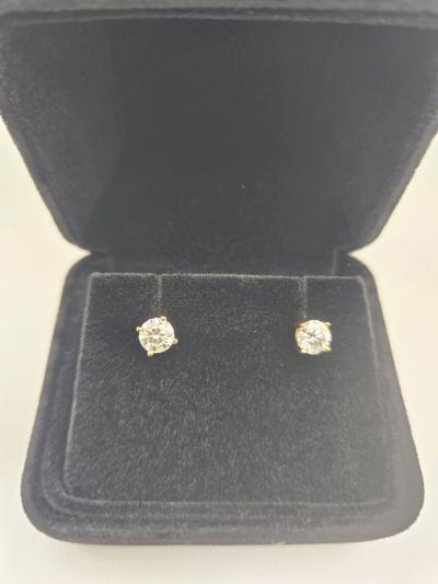 1Ct 5mm Moissanite sterling silver earrings