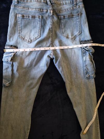 womens Light blue cargo skinny jeans - Thumbnail 6
