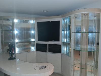 TV glass stand with builtin bar - Thumbnail 2