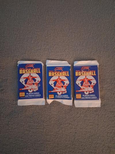 3 Vintage SCORE 1989 Major League Baseball Cards