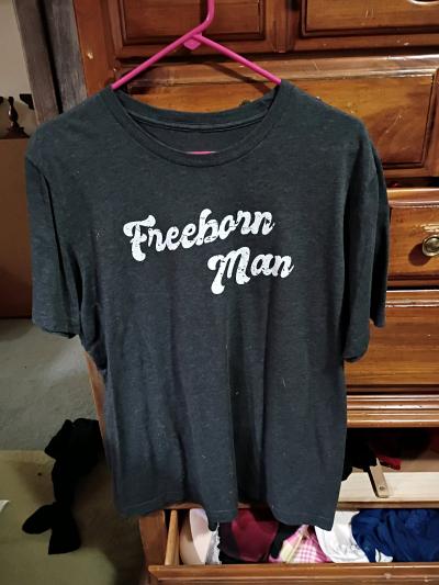 Grey Freeborn Man tee shirt