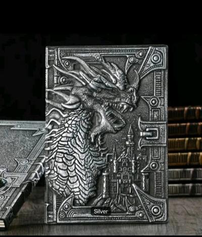 Metallic Notebook Journal Book 3D Red  Antique Bronze Silver - Thumbnail 5